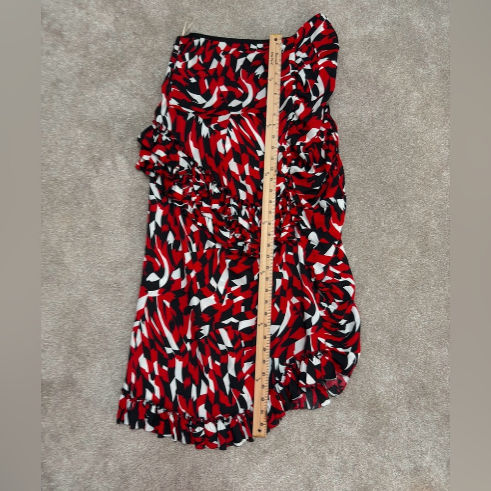 Marni - Stylish Red and Black Patterned Midi Skirt - Italian size 42, US 12 - Picture 5 of 13